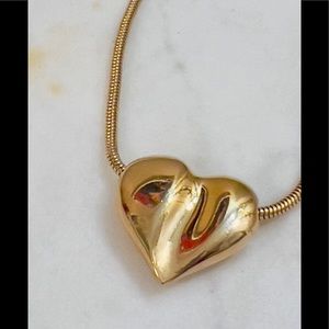 Gold Filled Sliding heart pendant gold chain necklace